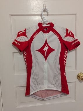 Specialized Red and White Performance Cycling Jersey